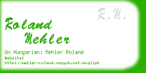 roland mehler business card